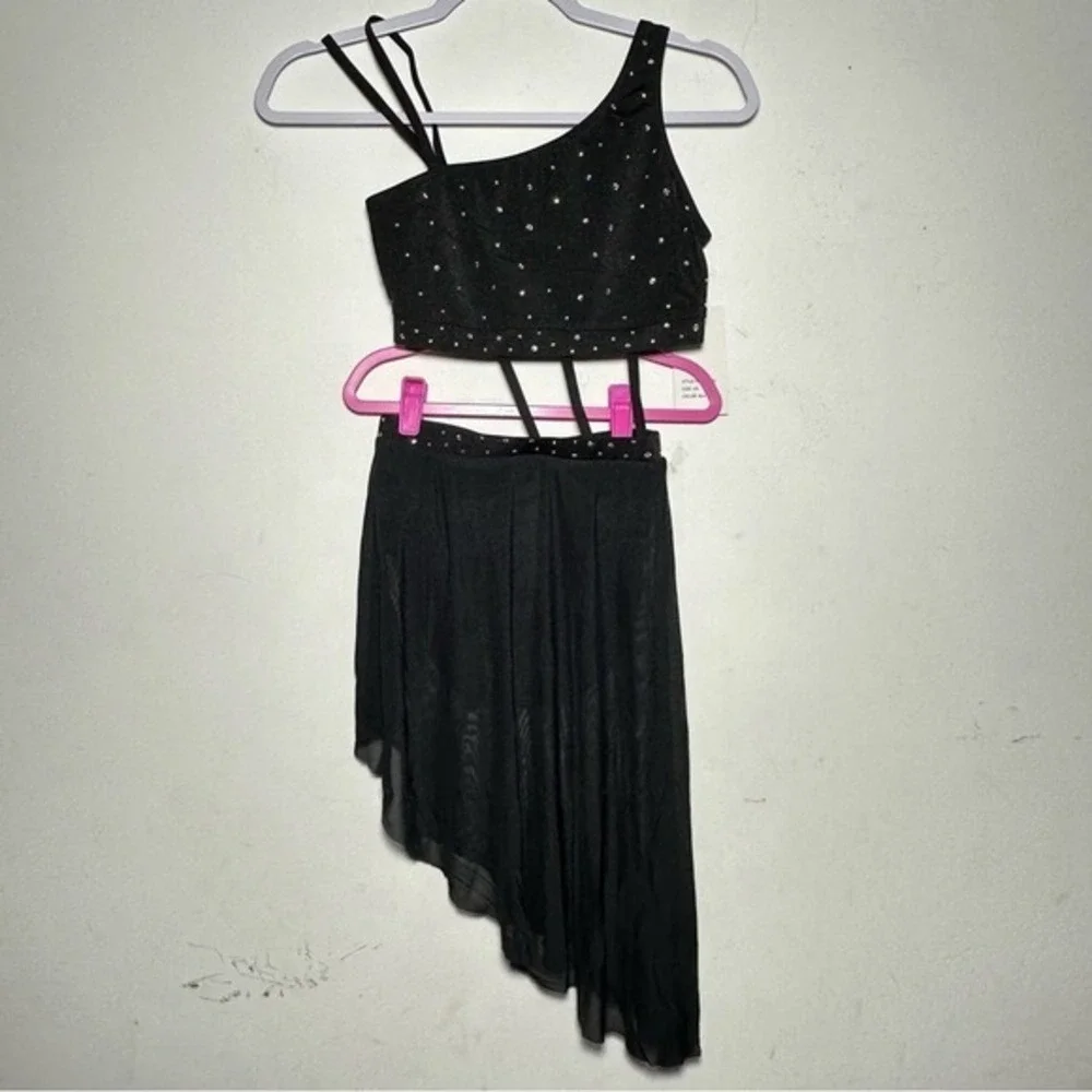 CL Double Platinum Girls Harmony Asymmetrical Dress Black dance dancewear